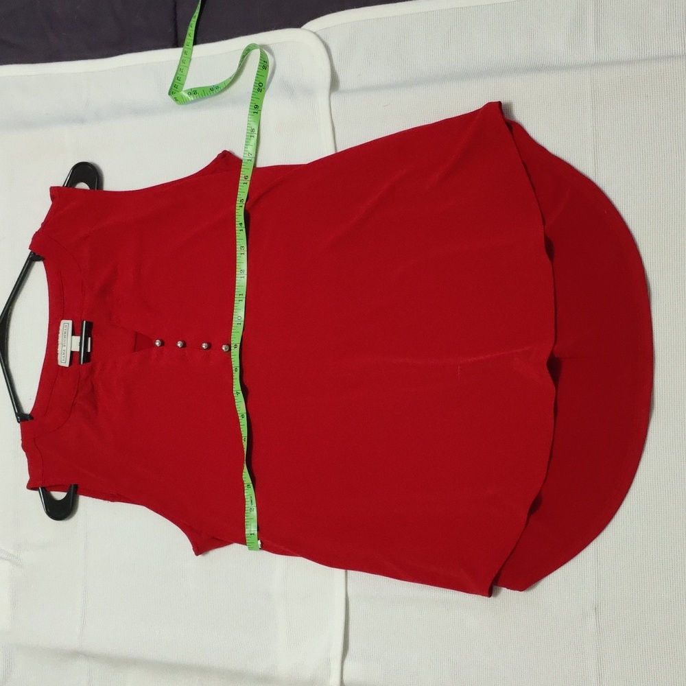 Red sleeveless top